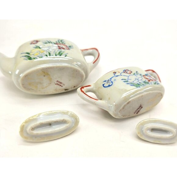 Vintage Japanese Miniature Porcelain Teapot & Sugar Bowl Set Made in Japan je199 - Picture 10 of 12